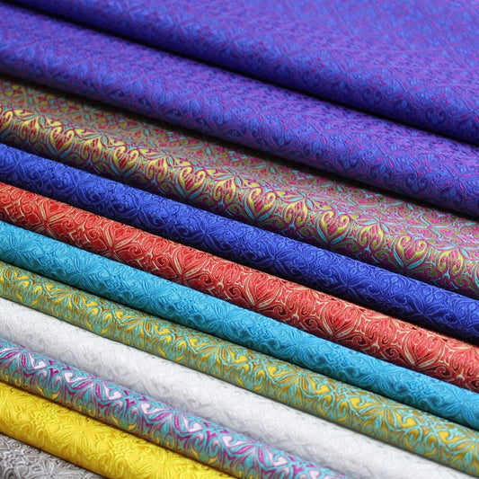 Floral Brocade Fabric: Chinese Style Silk Rayon Blend (29.5" Wide)