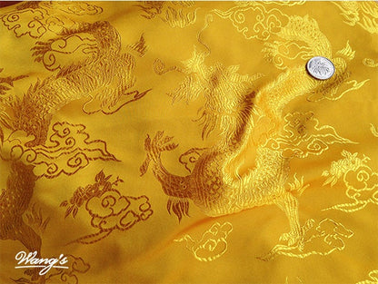 Gold Brocade Fabric: Chinese Jacquard Satin, Home Decor Sewing Fabrics
