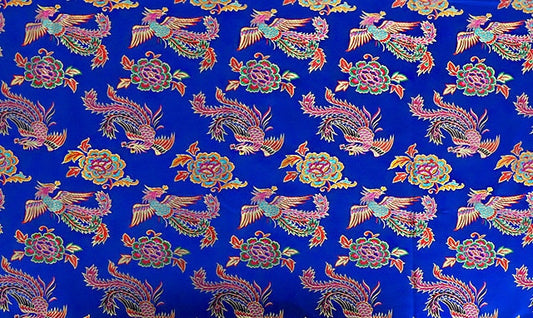 Tissu damassé à motif paon : brocart chinois de 114 cm de large pour cheongsam et ameublement