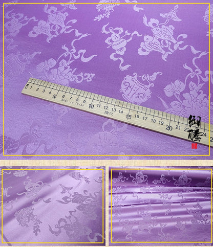 Jacquard Mulberry Silk Damask Fabric: Hand Woven Upholstery, Costume, Decor (29.5"W)