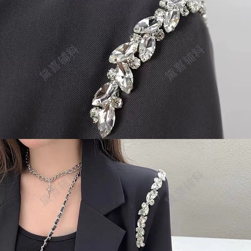 Bridal Rhinestone Applique: Crystal Wedding Belt, Doll Costume Decor