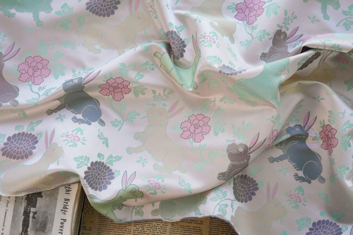 Rabbit Brocade Fabric: 59"W Chinese Cheongsam, Tibetan Robe Sewing
