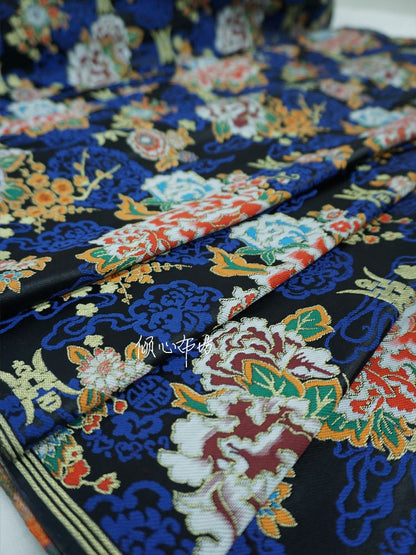 Floral Silk Brocade Fabric: 29"W Chinese Wedding Fabric By The Meter