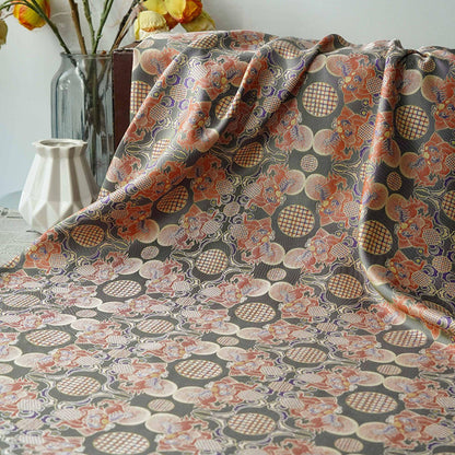Lion Ball Shu Brocade Fabric | Traditional Qipao Hanfu Costume Upholstery