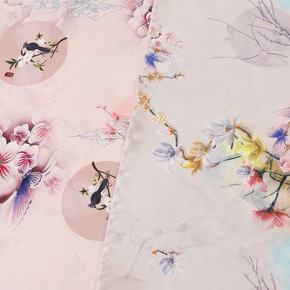 Floral Botanical Print Fabric: Polyester Spandex Blend, 59" Wide - Poppylollipop