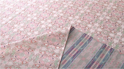59" Pink Lion Brocade Fabric: Zen Flower, Emperor Tibetan Style