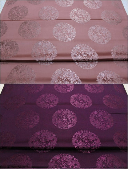 Dragon Brocade Satin Fabric: Chinese Floral Design, 29" Wide