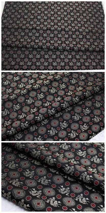Flying Dragon Brocade Fabric: Chinese Emperor Robe Silk Blend (29.5"W)