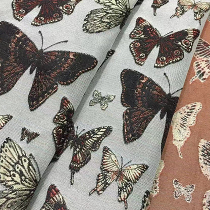 Butterfly Jacquard Fabric: 3D Texture Gold Thread Polyester, 65" Wide