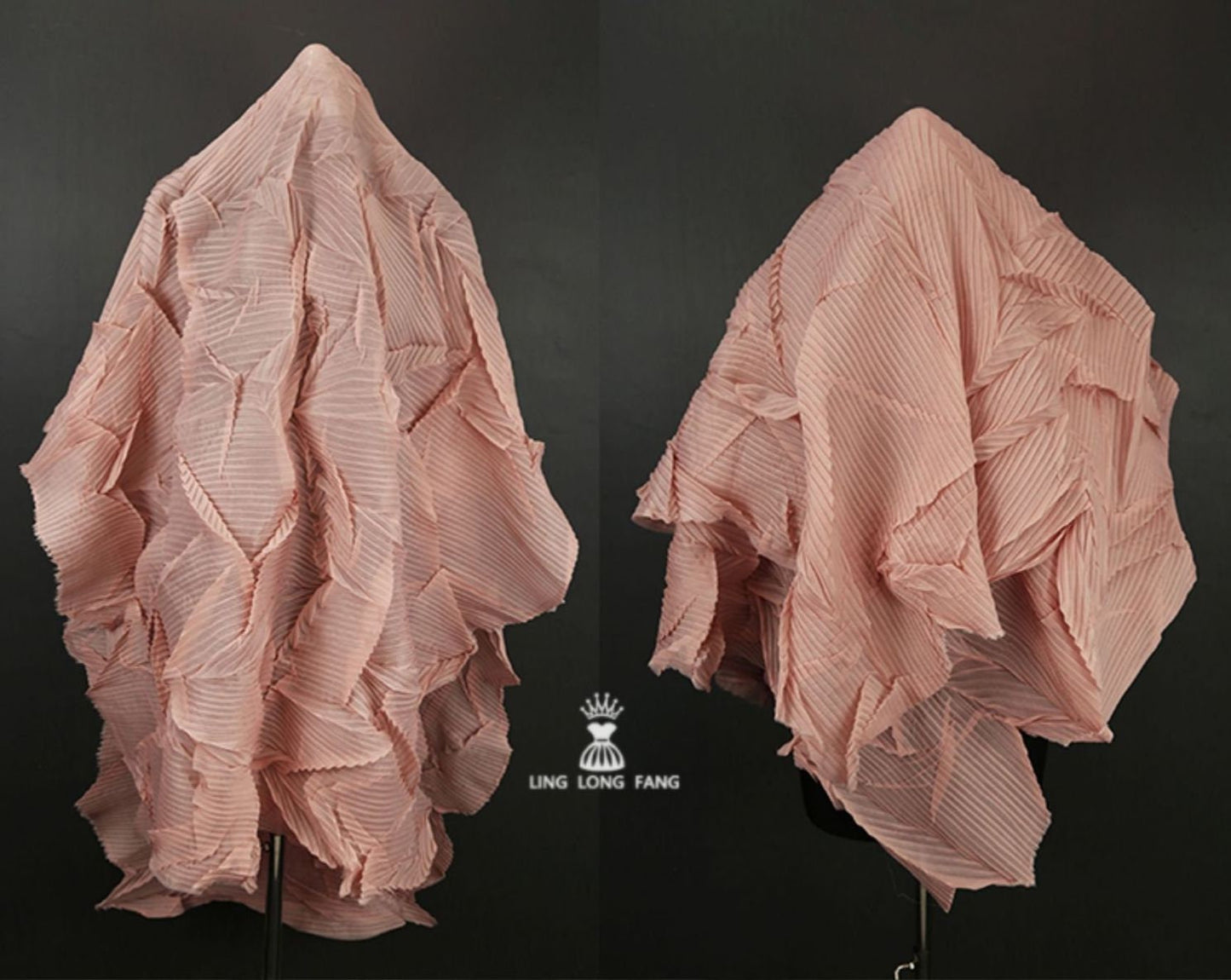 Pleated Crepe Fabric: 40" Wide Designer Material