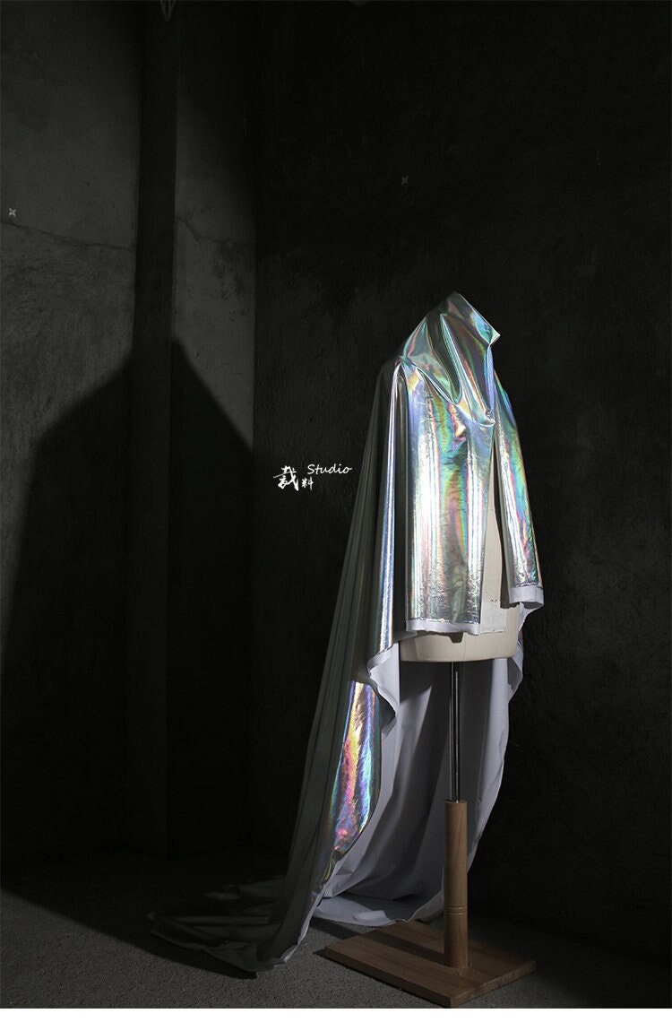 Holographic TPU Fabric: Elastic Symphony, Designer Clothing Material, 59" Wide