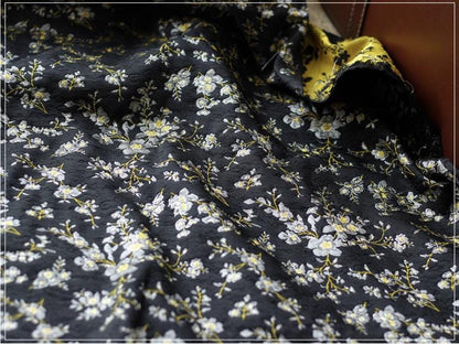 Gold Thread Jacquard Fabric: Retro Reversible Upholstery, Costume, Decor