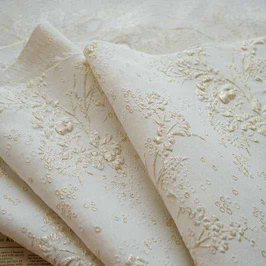 Tissu texturé 3D à effet feuille d'or : matériau d'ameublement à grain irrégulier