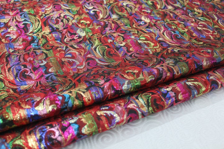 Chinese Silk brocade Woven Damask Fabric Cheongsam cushion Drapery fabric Phoenix tail pattern
