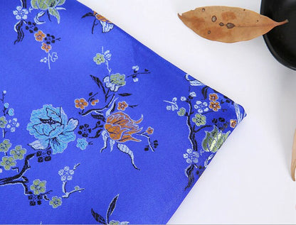 Floral Brocade Fabric: Silk Rayon Jacquard Damask, 35" Wide