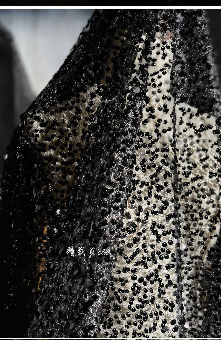 Fish Scale Sequin Mesh Fabric, 59"W Laser Jacquard, Prom Dress Sewing