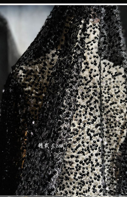 Fish Scale Sequin Mesh Fabric, 59"W Laser Jacquard, Prom Dress Sewing