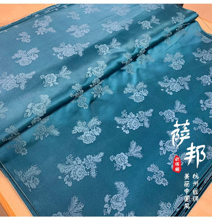 Tissu brocart jacquard Pivoine Phénix : Matériel de couture pour Cheongsam Qipao