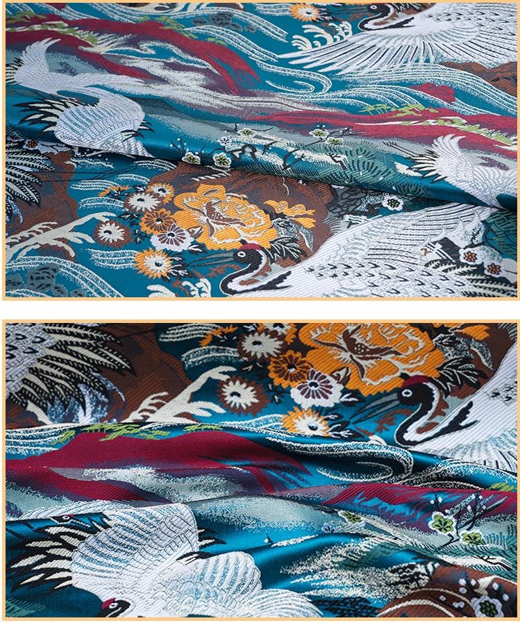 Kirin Nishijin Silk Brocade Fabric: Colorful Japanese Upholstery, Costume, Handbag - 29.5" Wide