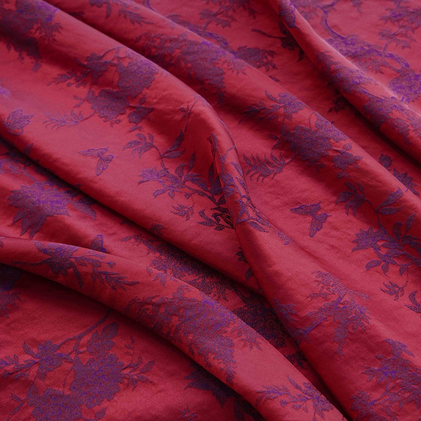 Floral Jacquard Brocade Fabric: 45"W Silk Rayon Blend