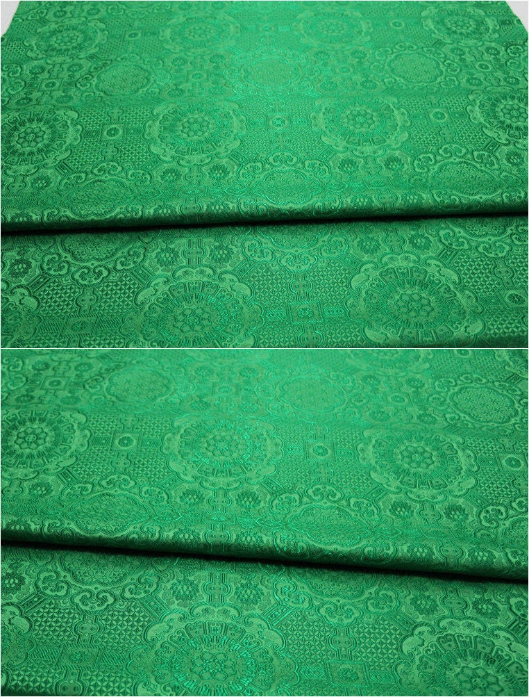 Gold Jacquard Fabric: Tortoise Bone Pattern, Silk Rayon Blend