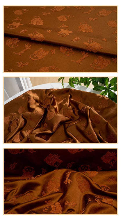 Panda and Bamboo Jacquard Satin Fabric ��" Wide, Qipao and Hanfu Material