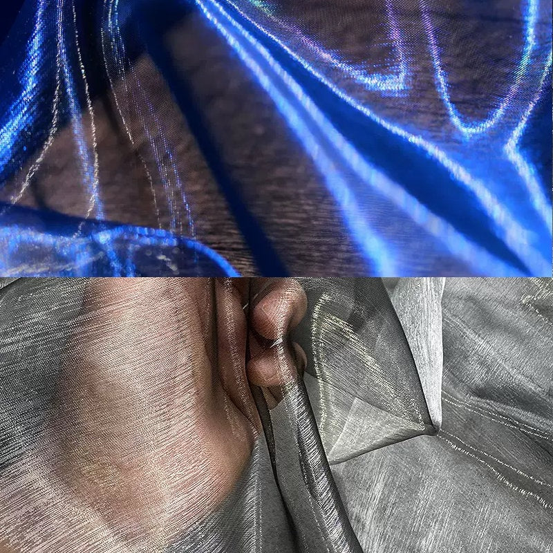 Silky Organza Fabric: Bright Sheer Water-Gloss, 55" Wide