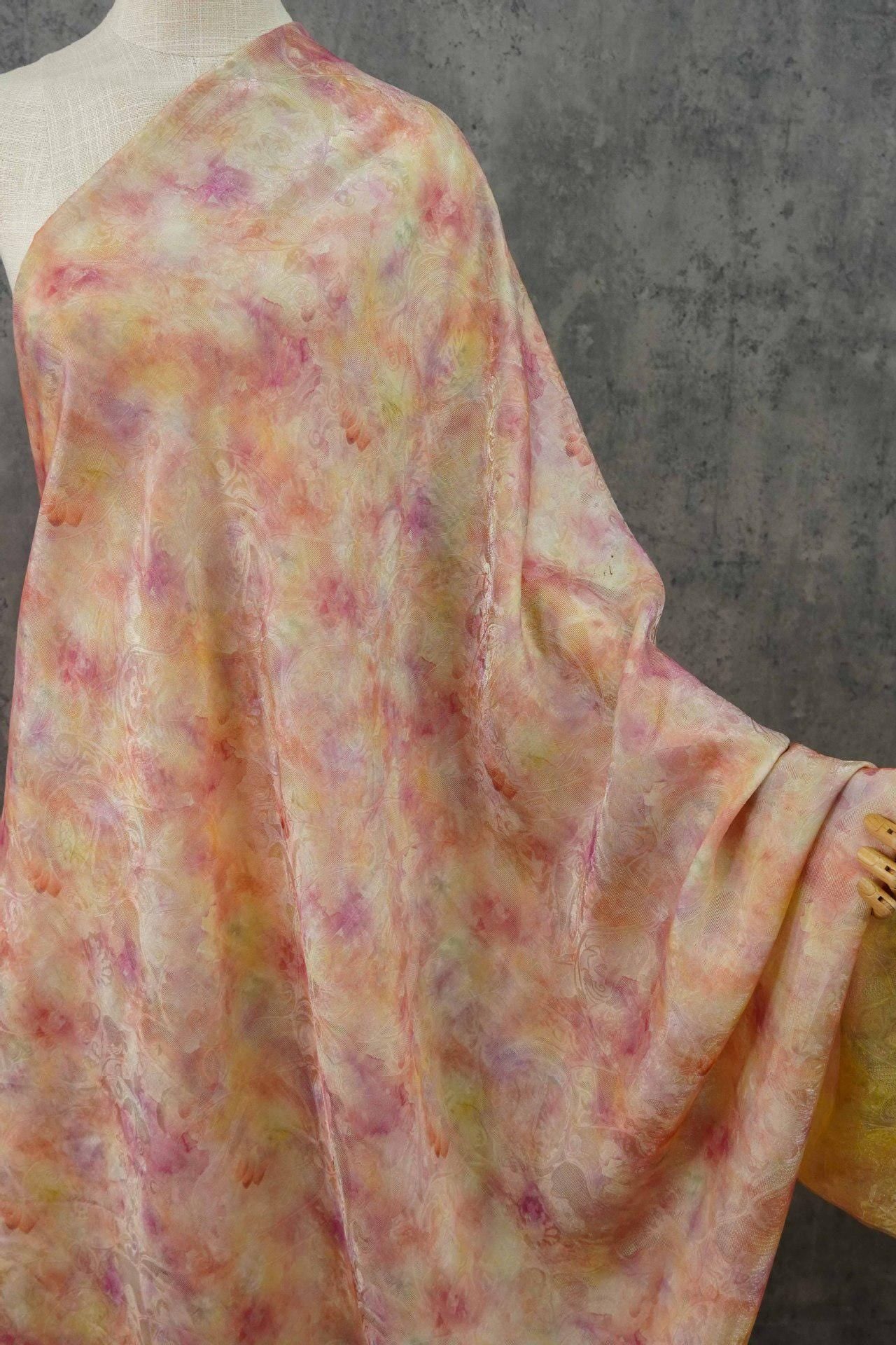 Tea Silk Satin Rayon Fabric: Digital Print, 54" Wide