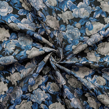 Vintage Rose Jacquard Fabric: Embossed 3D Floral Brocade, 57" Wide