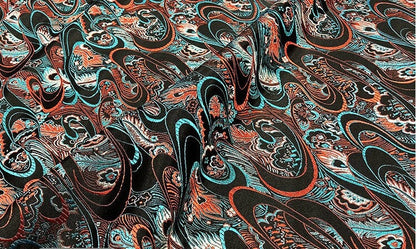 Tissu ethnique en brocart de soie : Jacquard pour robe mongole (au mètre)
