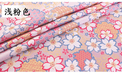 Cherry Blossom Jacquard Brocade Fabric: Japanese Silk Rayon Blend (29.5" Width)
