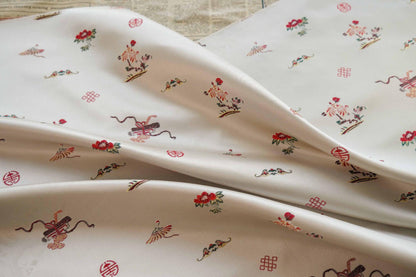 Chrysanthemum Silk Brocade Fabric: 66"W Chinese Cheongsam, Upholstery & Quilting