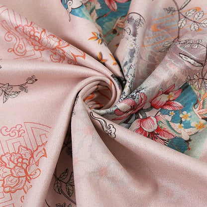 Floral Faux Suede Fabric: 59" Wide Polyester Upholstery