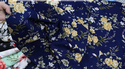 Floral Print Chiffon Fabric: Soft Polyester Satin, 59" Wide