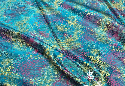 Galaxy Silk Brocade Fabric: 35" Wide Chinese Sewing Material - Poppylollipop
