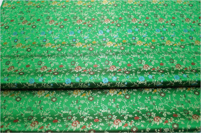 Tissu brocart chinois à motifs floraux : mélange de soie et de rayonne, 89 cm de large
