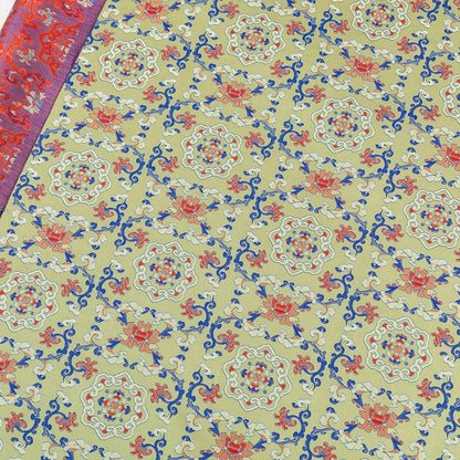 Silk Brocade Fabric: 59"W Floral Sewing Material