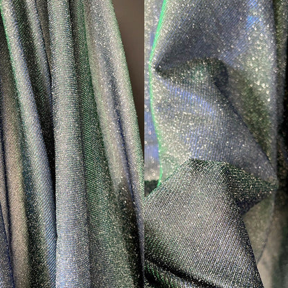 Galaxy Glitter Pleated Knitted Fabric: 57"W Crepe Designer Fabric