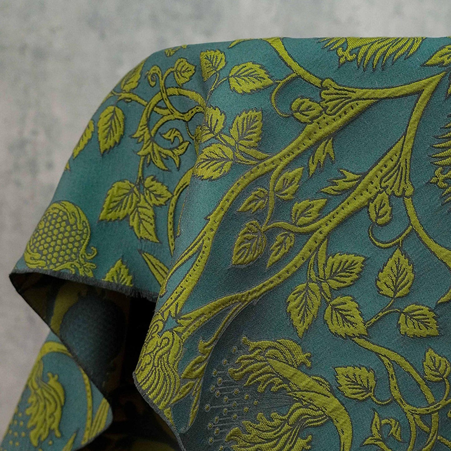 European Baroque Embossed Jacquard Fabric, Vintage Floral Brocade for Dressmaking and Gown, 58"Wide