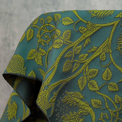 European Baroque Embossed Jacquard Fabric, Vintage Floral Brocade for Dressmaking and Gown, 58"Wide