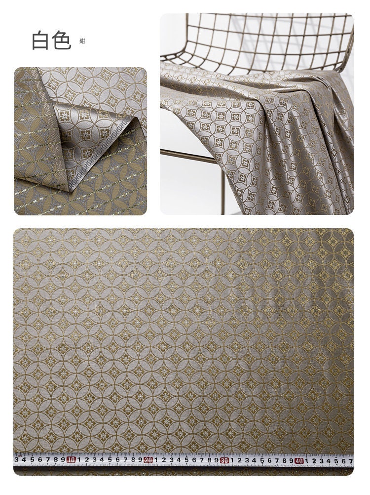 Tissu brocart de soie jacquard : tissu en rayonne de style chinois, largeur 150 cm