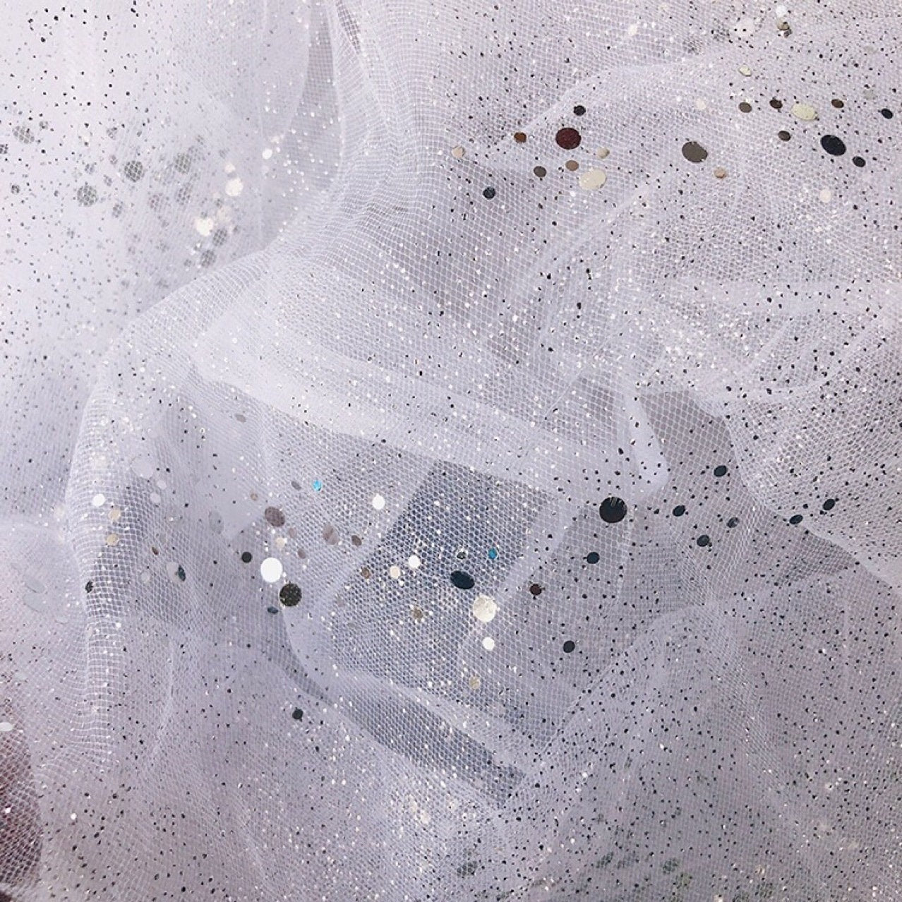 Galaxy Embroidered Sequins Mesh Fabric, 59"W Wedding Designer Fabric