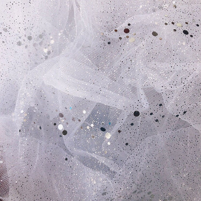Galaxy Embroidered Sequins Mesh Fabric, 59"W Wedding Designer Fabric