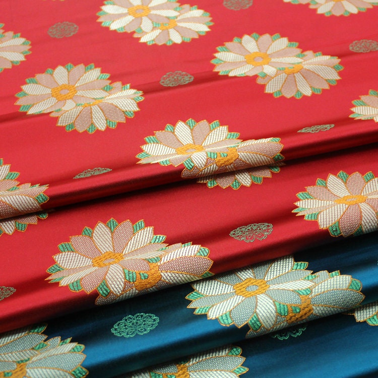 Floral Silk Brocade Fabric: Chinese Cheongsam Qipao Dress Material (29.5" Wide)