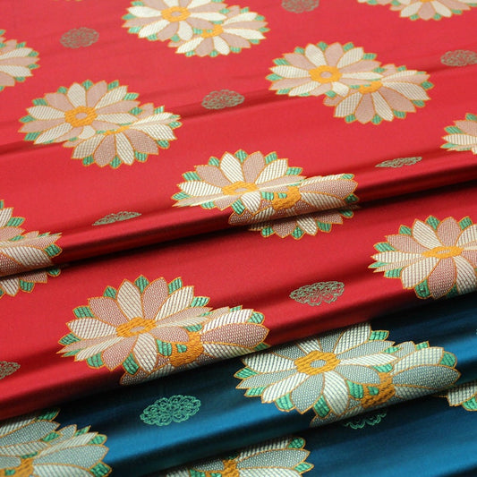 Tissu brocart de soie à motifs floraux : tissu pour robe chinoise Cheongsam Qipao (largeur : 75 cm)