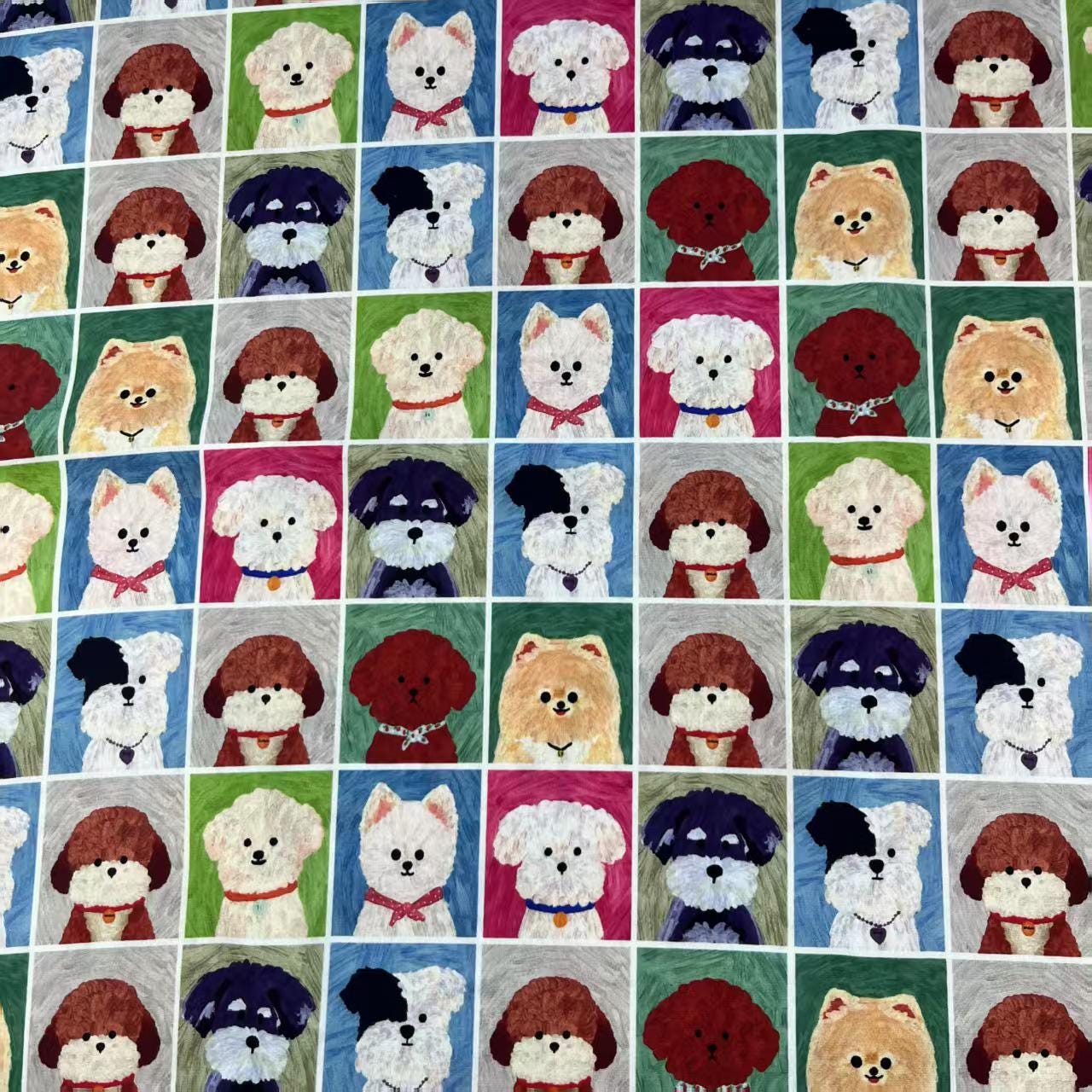 Dog Print Cotton Fabric: Sewing, Quilting, Costume - 58"W