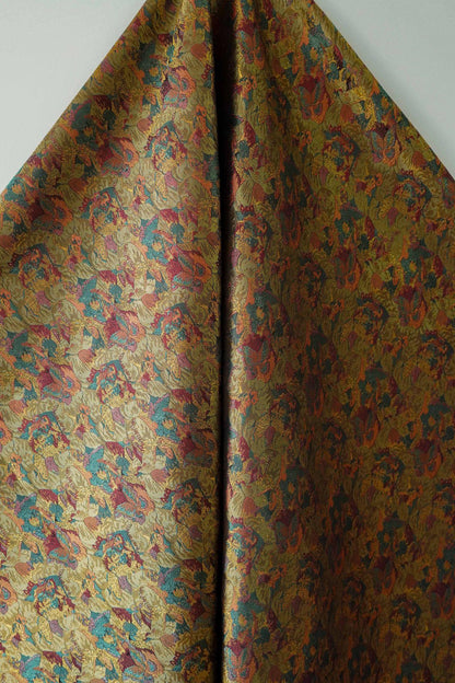 Dunhuang Pattern Silk Brocade Fabric: Emperor Tibetan Style, Upholstery & Costume