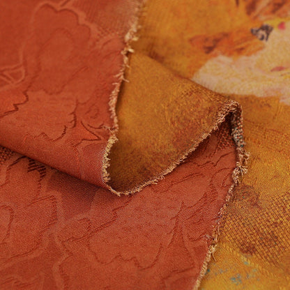 Botanical Print Fabric: Red Cloud Yarn, Floral Upholstery, 59" Wide
