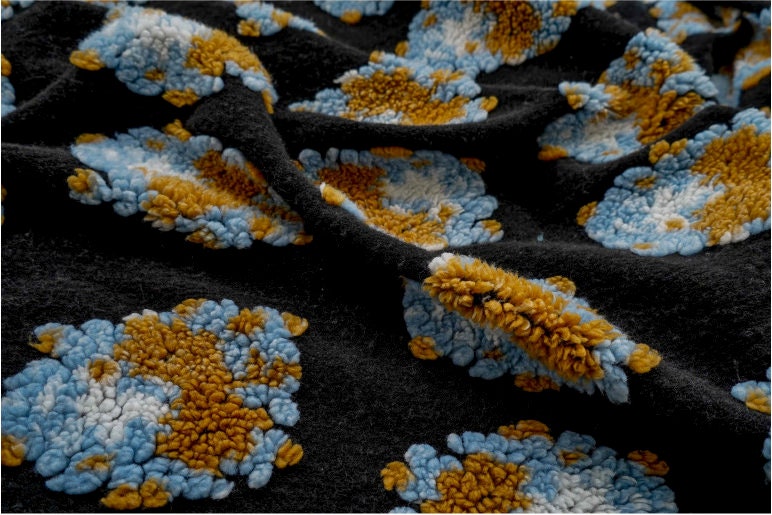Floral Lamb Velvet Fabric: Soft Plush Upholstery, Costume & Bag Fabric (63" W)
