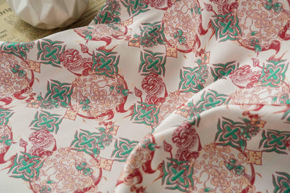 Gold Thread Jacquard Fabric: Chinese New Year Design, 65" Wide